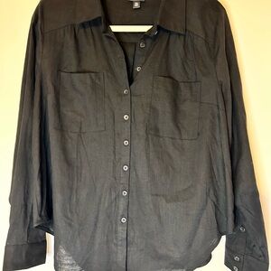 torrid Black Button-Up Shirt